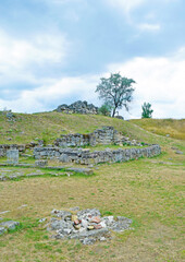 Beautiful view of the ruins on the hill