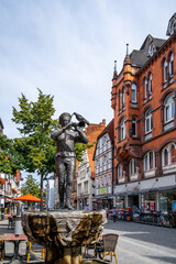 Rattenfänger Statue, Hameln, Deutschland 