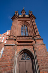 The stunning St. Anne's Church in Vilnius Old Town, Lithuania. A prominent example of both Flamboyant Gothic and Brick Gothic styles and A UNESCO World heritage site.