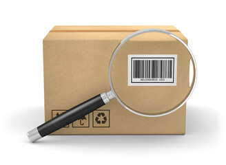 3d illustration check barcode package