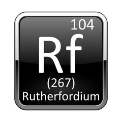 The periodic table element Rutherfordium. Vector illustration