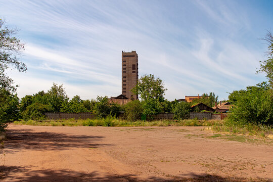 Ukraine, Krivoy Rog, Dnipro region, the 16 of July 2020. Enclosed type mine site "Rodina" within city limits.