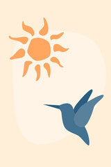 Abstract summer vibes background for design room interior poster, wallpaper, wall decor, greeting card, party invitation, phone case, tote bag, shop sale advertising, family event flyer.