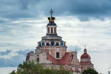 The Church of St. Casimir, a Roman Catholic church in Vilnius Old Town, Lithuania. The first and the oldest baroque church in Vilnius, built in 1618.