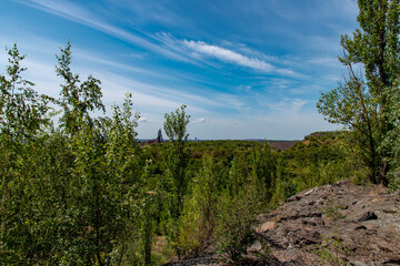 Ukraine, Krivoy Rog, the 16 of July, scenic view from the hill on mine site, city limits.