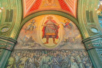 Interior of the Main Temple of the Armed Forces of the Russian Federation. Opened in 2020 for the 75th anniversary of the Victory in World War II. Kubinka, Russia