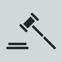 vector icon judges gavel in black and white