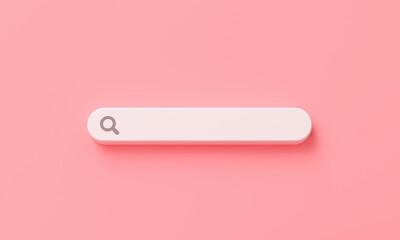 minimal blank search bar on pink background. web search concept. 3d rendering © StockStyle