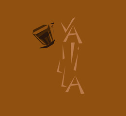 banner with a Cup of coffee and the name vanilla