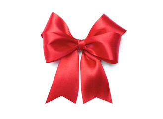 Fototapeta premium Red bow isolated on white background.