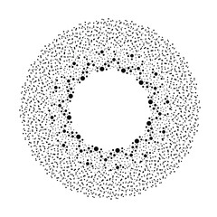 Halftone dots in circle form. round logo . vector dotted frame . design element
