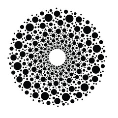 Halftone dots in circle form. round logo . vector dotted frame . design element