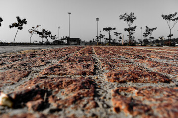 Night view of dusty smoghy bulding .village view .