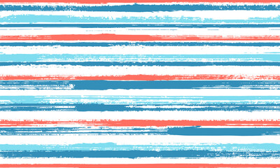 Watercolor hand drawn parallel lines vector seamless pattern. Funky linen fabric print design. 