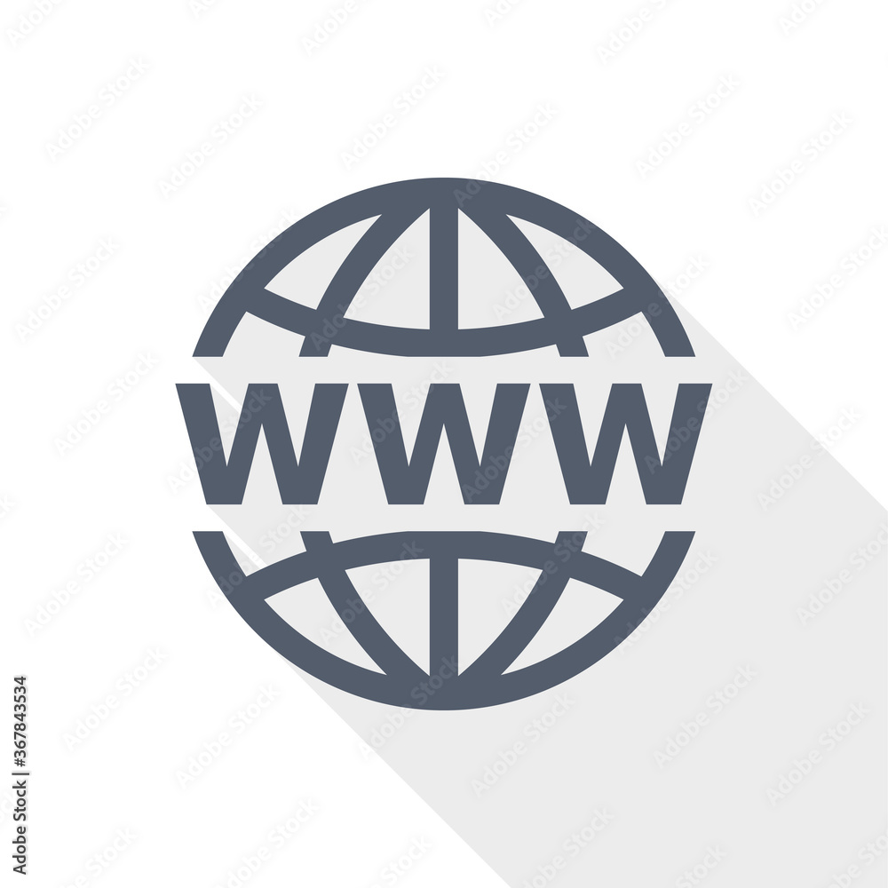 Aufkleber web, www and internet flat design vector icon