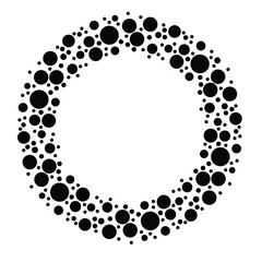 Halftone dots in circle form. round logo . vector dotted frame . design element