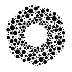Halftone dots in circle form. round logo . vector dotted frame . design element