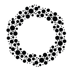 Halftone dots in circle form. round logo . vector dotted frame . design element