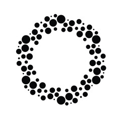 Halftone dots in circle form. round logo . vector dotted frame . design element