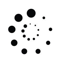Halftone dots in circle form. round logo . vector dotted frame . design element