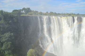 The massive Victoria Falls waterfalls between Zimbabwe and Zambia in Southern Africa