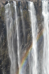 Fototapeta na wymiar The massive Victoria Falls waterfalls between Zimbabwe and Zambia in Southern Africa