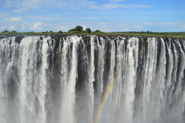 The massive Victoria Falls waterfalls between Zimbabwe and Zambia in Southern Africa