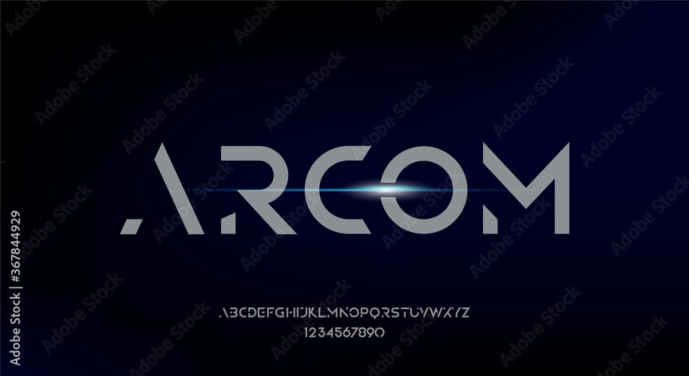 Canvas Prints arcom, a modern minimalist geometric font typeface design