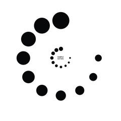Halftone dots in circle form. round logo . vector dotted frame . design element
