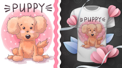 Watercolor puppy - idea for print t-shirt