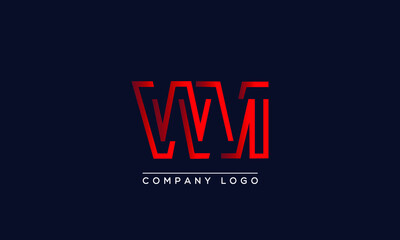Fototapeta na wymiar Abstract minimal unique modern alphabet letter icon logo WM