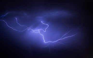 thunder, lightning, raio, azul, trovoada