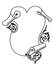 Vintage panel with scroll design