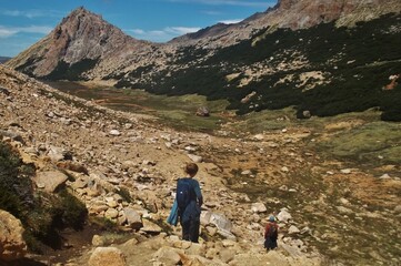 hiking in the mountains