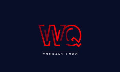 Fototapeta na wymiar Abstract minimal unique modern alphabet letter icon logo WQ