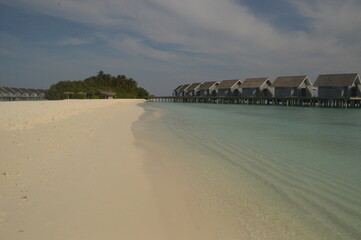 The paradise beaches on The Maldives in the Indian Ocean
