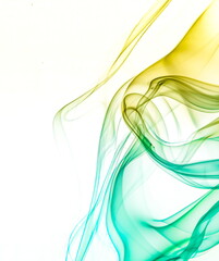 Colored smoke on white background