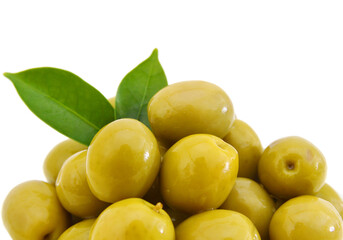 heap of olive on white