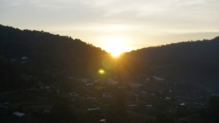 sunset in the mountains