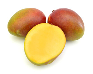 Mango fruit isolated on white background.