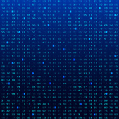 A stream of binary matrix code on the screen. numbers of the computer matrix.