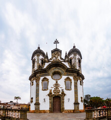 Fototapeta na wymiar Facade of the São Francisco de Assis church in São João del-Rei