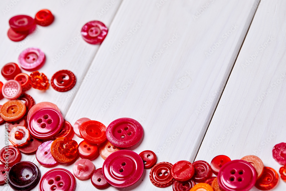 Poster Background and texture of multicolored antique buttons