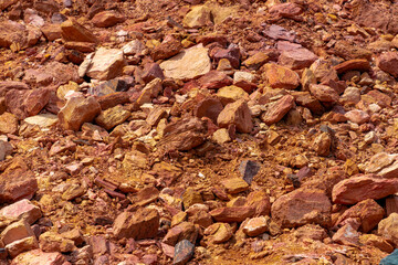 Ukrainian open mining stones texture and background.
