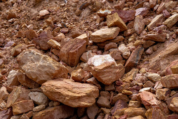 Fototapeta na wymiar Ukrainian open mining stones texture and background.