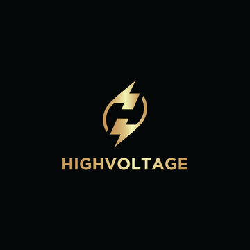 high voltage logo icon vector design template