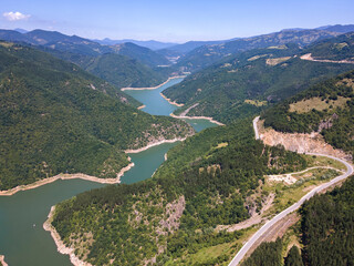 Aerial view of Tsankov kamak Reservoir, Bulgaria