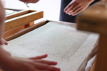 Paper from elephant dung ready for dryer