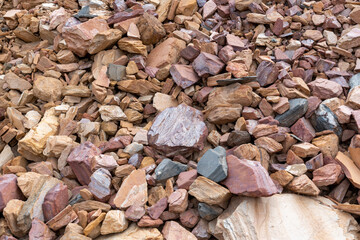 Ukrainian open mining stones texture and background.