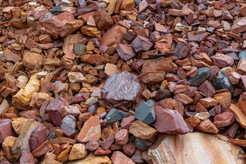 Ukrainian open mining stones texture and background.